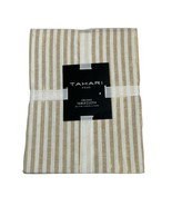 Tahari Tablecloth Ivory Metallic Gold Threading Striped Oblong 60x84 Ele... - $527.06 MXN