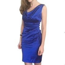 Davids Bridal Women&#39; s Sheath Dress Size 2 Cobalt Blue Short Sleeveless ... - $59.16