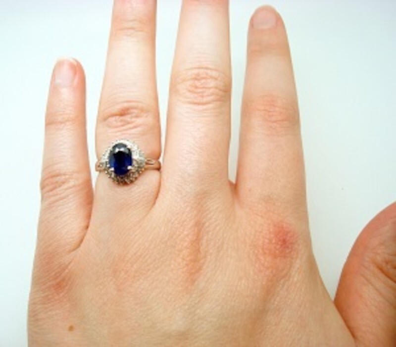 Platinum 1.42ct Blue Genuine Natural Sapphire and Diamond Ring w/ Report (#J487) Item image 9