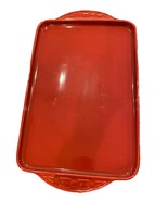 Longaberger Pottery Tomato Red Rectangle Serving Tray w/Handles RARE - $1,745.46 MXN