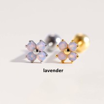 Lavender Moonstone Flat Back Cartilage Earrings - £29.98 GBP