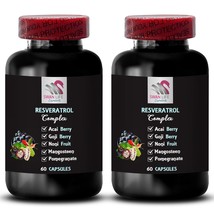 Grape Skin - Resveratrol Complex - Pure Extract 2 Bottle 120 Capsules - £26.93 GBP