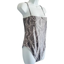 Cotton:On Body Snakeskin One Piece Brown Tan Swimsuit Size L Removable S... - $17.22