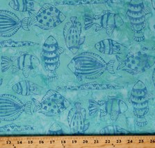 Cotton Batik Fish Blue Water Sea Ocean Cotton Fabric Print by the Yard D307.63 - £12.07 GBP