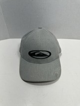Quicksilver Snapback Hat Made In Usa Gray Black Adjustable Cap * W/ Visor Stain - £20.89 GBP