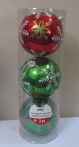 Ashland Christmas Noel Shatterproof Large Ornaments 4-1/2&quot; 3Pc RGG - £9.96 GBP