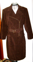 VINTAGE JOSEPH RITKOFF JACKET + SKIRT SET:  BROWN BELTED JACKET + STRAIG... - $38.61