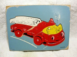 Vintage Collectible 6pc Wooden Fire Engine Puzzle By SIFO-Preschool-Nursery-Farm - £19.87 GBP