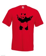 Mens T-Shirt Banksy Street Art Graffiti, Panda with Pistols, Bear Guns T... - £19.77 GBP