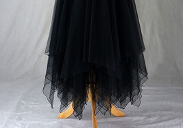 Black Layered Tulle Skirt Outfit Women Plus Size A-line Long Tulle Skirt image 7