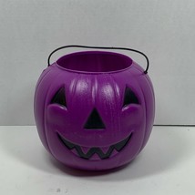 General Foam Plastics Halloween Jack-O-Lantern Purple Pumpkin Candy Pail Tote - £11.65 GBP