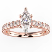 1ct Natural Diamond G-H Color I1 Clarity Marquise Shape Slim Shank Halo. - £1,973.97 GBP