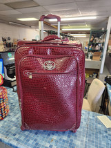 Used Normal Wear Kathy Van Zeeland Crocodile PVC Luggage 26x18x10 - £51.23 GBP