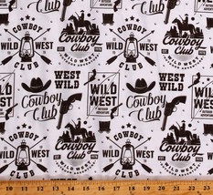 Cotton Cowboy Club Country Club Cowboys Western Fabric Print by the Yard D362.45 - £9.40 GBP
