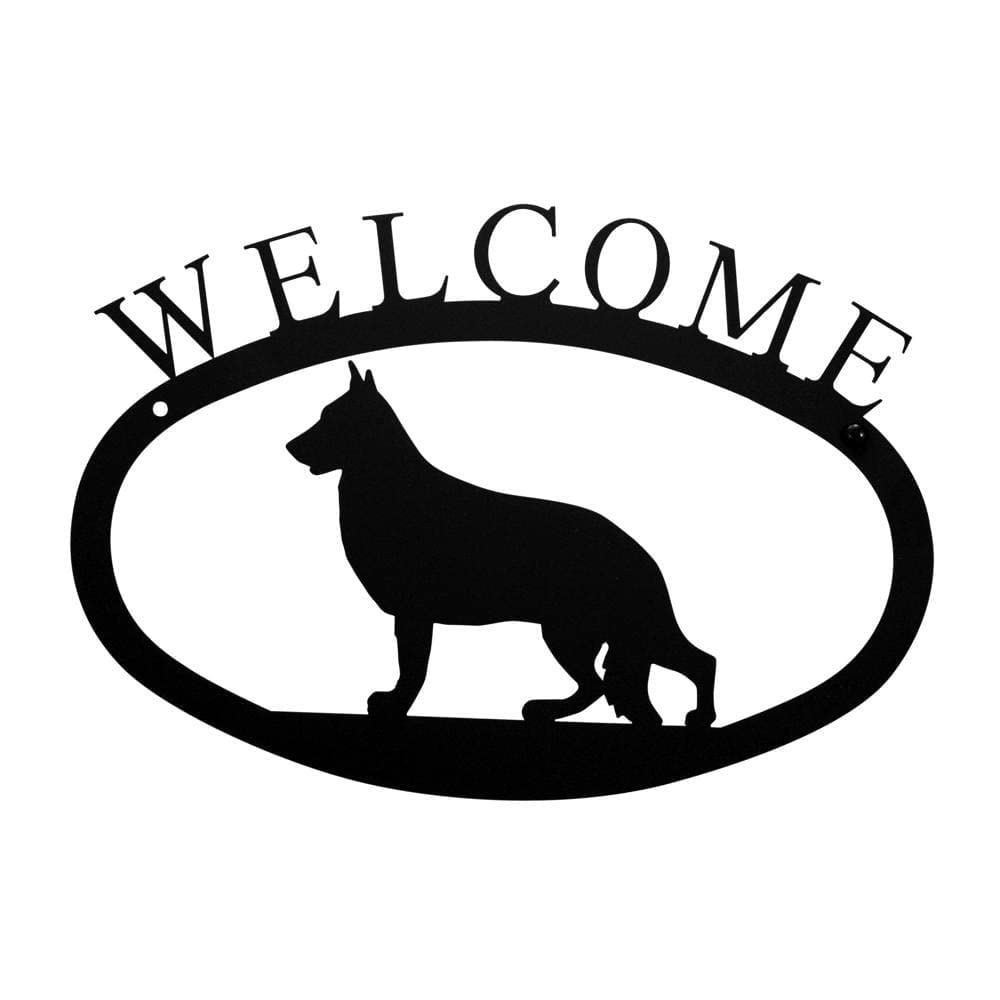 Village Wrought Iron German Shepard Dog Welcome Home Sign Small - $24.05
