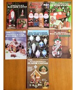 Lot of 7 Vintage Craft Leaflets Plastic Canvas Holiday Christmas Pattern... - $18.76