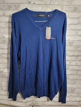 Greg Norman Men XXL 2XL Lux Sweater V-neck Natural Performance Blue New - $54.74 CAD