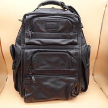 TUMI Backpack Black Leather T-Pass 96578DH Business Brief Padded Laptop ... - £315.01 GBP