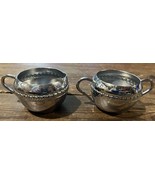 Vintage Irvinware Silver Plated Creamer &amp; Sugar Bowl Set - $180.56 MXN