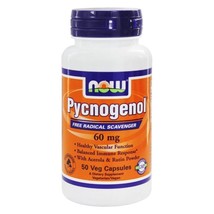 NOW Foods Pycnogenol Free Radical Scavenger with Acerola &amp; Rutin 60mg,50... - £24.47 GBP