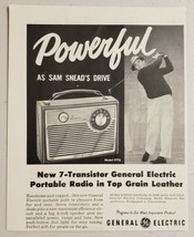 1959 Print Ad General Electric 7-Transistor Portable Radio Golfer Sam Snead - $9.88