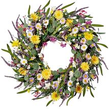 Versatile 24-Inch Artificial Floral Wreath - Indoor &amp; Outdoor Seasonal E... - $62.32