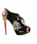 CHARLOTTE OLYMPIA &#39;ORIENT EXPRESS&#39; PYTHON/SUEDE/METALLIC Size 35 5 - $249.99