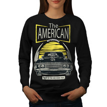 Wellcoda American Car Old Vintage Womens Sweatshirt,  Casual Pullover Jumper - £23.10 GBP+