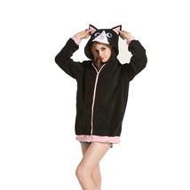Unisex Women Men Hoodie   Jacket Black Cat Cosplay Trauits Zipper Gardigan Sweat - £74.38 GBP