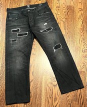 PRPS Barracuda Jeans 36 x 29 Black Deconstructed Made In Italy - $65.44