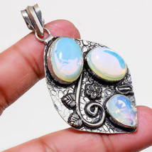 Milky Opal Cut &amp; Cab&#39;s Gemstone Handmade Fashion Pendant Jewelry 2.80&quot; SA 546 - £4.78 GBP