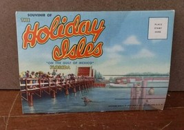 Holiday Isles Gulf of Mexico Florida 1960 Fold Out Postacard Folder Double Sided - £7.10 GBP