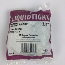 Raco 3/4&quot; Liquid-tight 90 Degree Elbow Flex Connector Conduit Fitting 3423-8 - £9.86 GBP