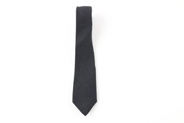 Vintage 60s 70s Rockabilly Blank Woven Skinny Neck Tie Dress Tie Black USA - £19.43 GBP