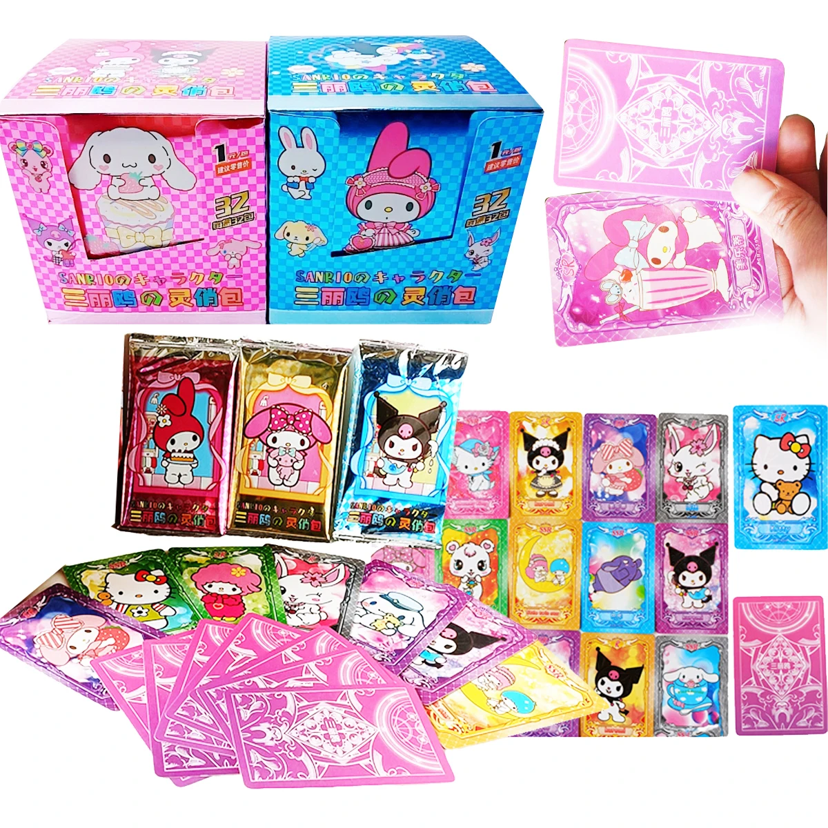 Hello Kitty Sanrio Cards 32Bag 224Pcs Kuromi Trading Card Game My Melody Booster - £19.74 GBP