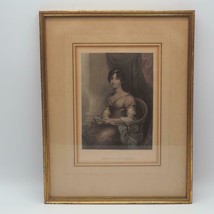 Vintage Antique Colored Etching Mrs Rufus King Mary Alsop Portrait Framed - £114.02 GBP
