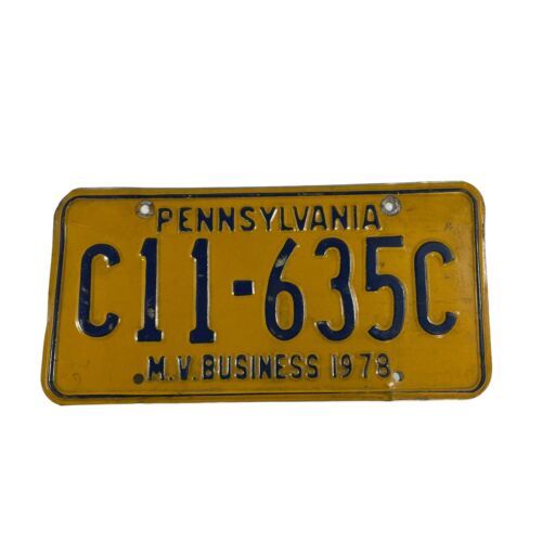 Primary image for Vintage 1978 Pennsylvania License Plate M.V. Business C11-635C Man Cave Good Con