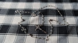 Vintage Crystal Sterling Silver Rosary NB4 - $112.93