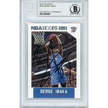 Serge Ibaka Oklahoma City Thunder Autograph 2015 NBA Hoops Card Auto Beckett OKC - £69.80 GBP
