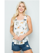 All Over Corgi Print Tank Top White T Shirt Print Casual Light Weight Te... - £14.58 GBP