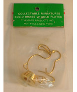 Doll House Miniatures Rabbit Solid Brass with Gold plating New in Packaging - $8.21 CAD