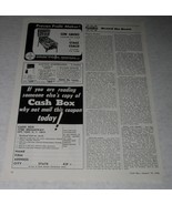Pinball Machine Gun Smoke Stage Coach Cash Box Magazine Photo Vintage 1968 - €13,06 EUR
