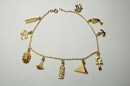 Preciosa pulsera tobillera de oro de 18 quilates Nefertiti Tut escarabajo... - £1,049.63 GBP