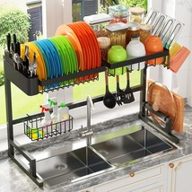 Over The Sink Dish Drying Rack (Expandable Height And Length) Snap-On Design 2 T - £51.12 GBP