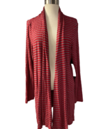 NWT Chico&#39;s Zenergy Plush Red and Gray Open Cardigan Long Sleeve Size XL - €16,36 EUR