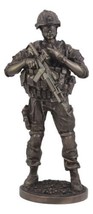 Modern Infantry Soldier Statue 13&quot;Tall Rifleman Reporting Detail To Head... - $79.99