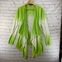89th And Madison Sweater Womens Sz S Open Fron Duster Cardigan Green White - £12.45 GBP