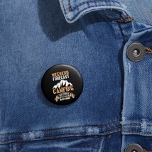 Customizable Printed Metal Pin Buttons Camping with a Chance of Cold Bee... - £6.57 GBP+