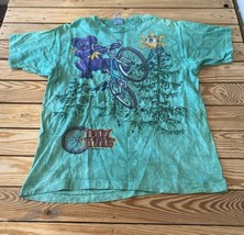 Vintage Liquid blue Men’s Graphic T Shirt Dead Treads Bike Bear Size XL Green O2 - £162.06 GBP