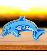 Vtg Blue Dolphin St. Thomas UNVI Acrylic Magnet Souvenir Tourist Refrige... - $9.87